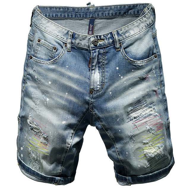 High-end Hand-worn Painted Five-point Shorts