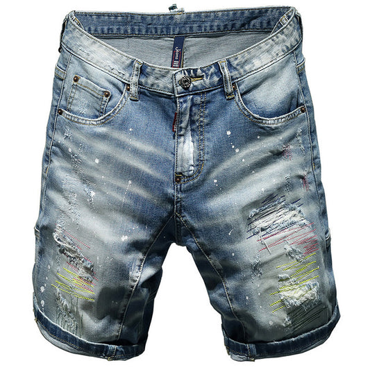 High-end Hand-worn Painted Five-point Shorts